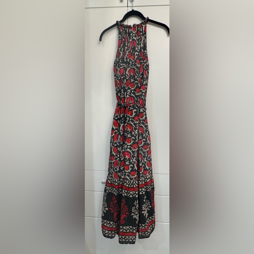 Velvet by Graham & Spencer Halter Neck Maxi Dress, Red and Black Floral, Sz S - Picture 2 of 8